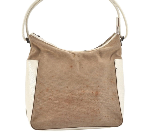 Authentic GUCCI Shoulder Tote Bag Purse Canvas Leather 0013766 Beige 2388K