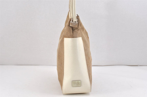 Authentic GUCCI Shoulder Tote Bag Purse Canvas Leather 0013766 Beige 2388K