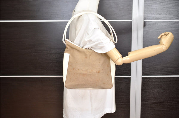 Authentic GUCCI Shoulder Tote Bag Purse Canvas Leather 0013766 Beige 2388K