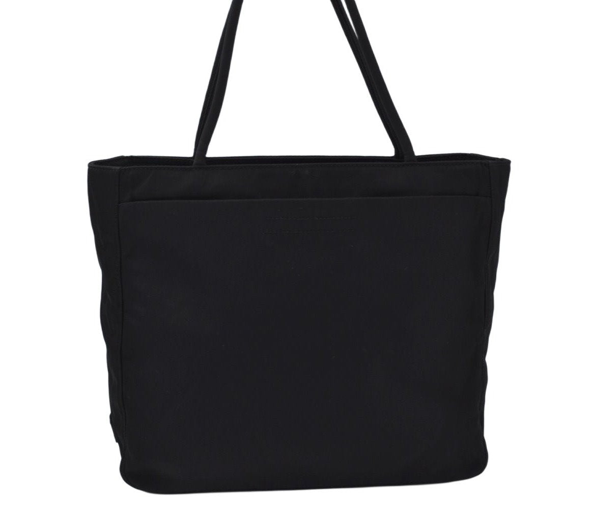 Authentic PRADA Vintage Nylon Hand Tote Bag Purse Black 2389I