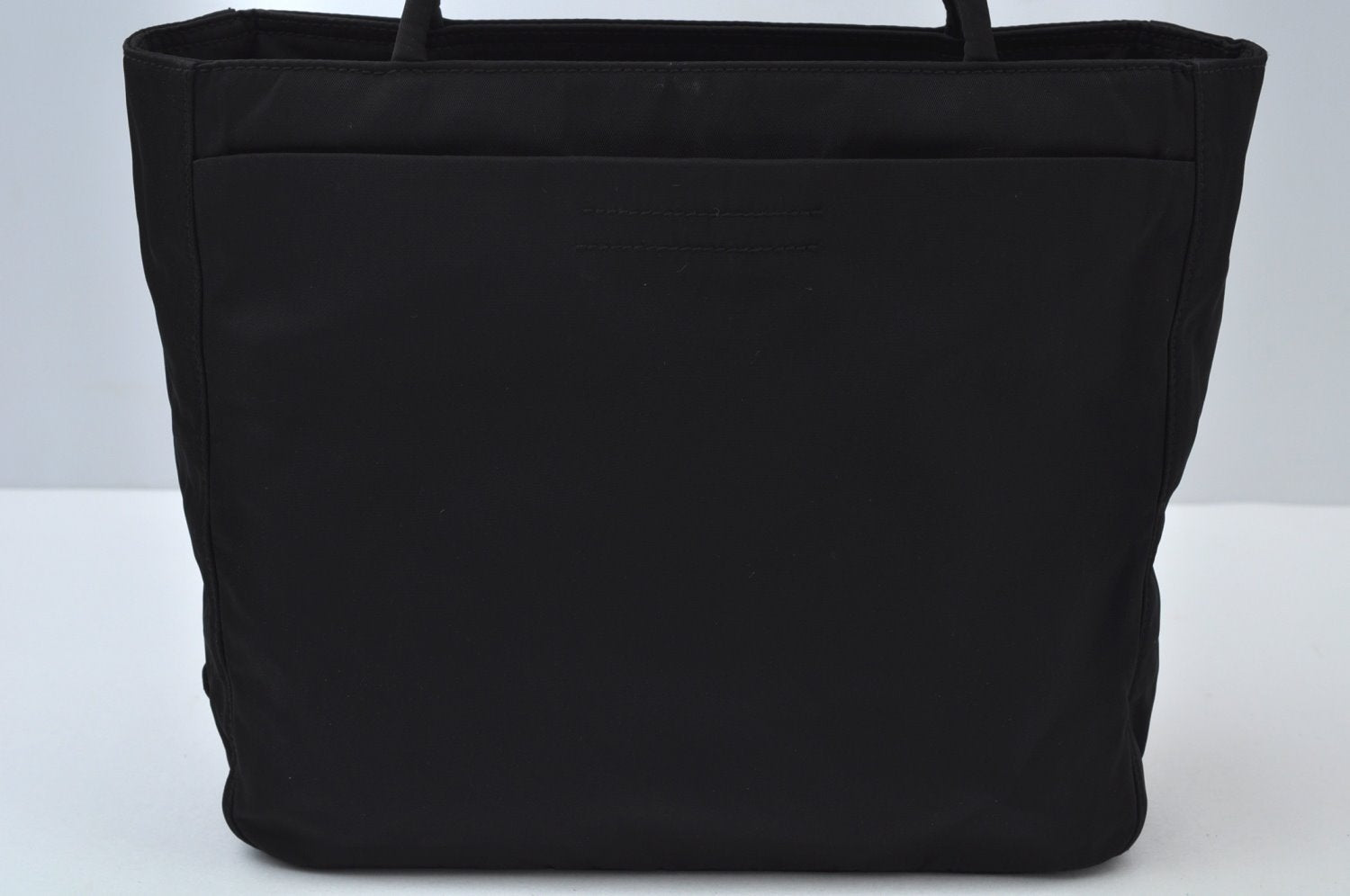 Authentic PRADA Vintage Nylon Hand Tote Bag Purse Black 2389I