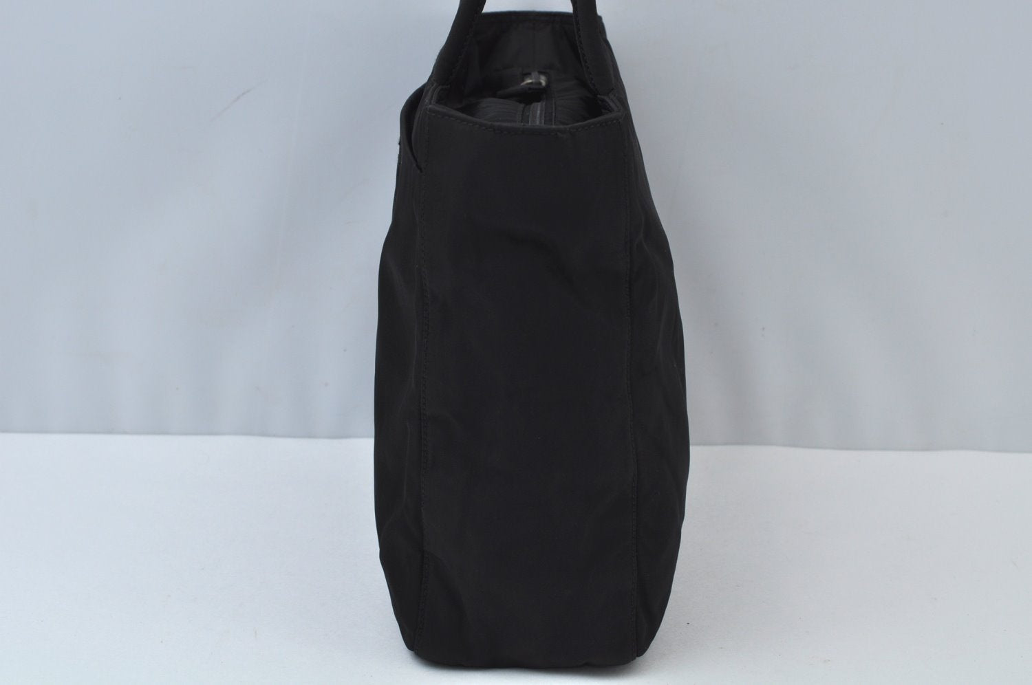 Authentic PRADA Vintage Nylon Hand Tote Bag Purse Black 2389I
