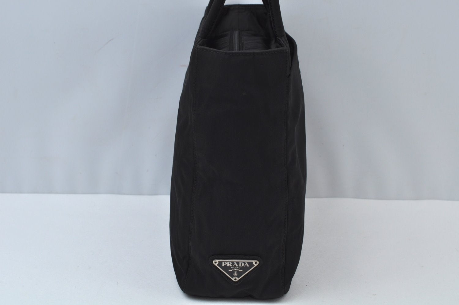 Authentic PRADA Vintage Nylon Hand Tote Bag Purse Black 2389I