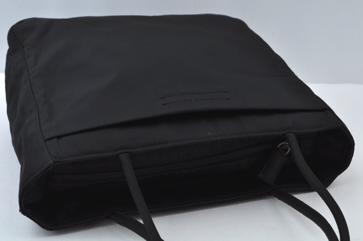 Authentic PRADA Vintage Nylon Hand Tote Bag Purse Black 2389I