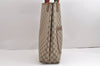 Authentic GUCCI Web Sherry Line Shoulder Tote Bag GG PVC Leather Brown 2389J