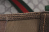 Authentic GUCCI Web Sherry Line Shoulder Tote Bag GG PVC Leather Brown 2389J