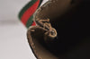 Authentic GUCCI Web Sherry Line Shoulder Tote Bag GG PVC Leather Brown 2389J