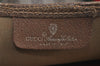 Authentic GUCCI Web Sherry Line Shoulder Tote Bag GG PVC Leather Brown 2389J