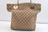 Authentic GUCCI Eclipse Shoulder Tote Bag GG Canvas Leather 120836 Brown 2389K