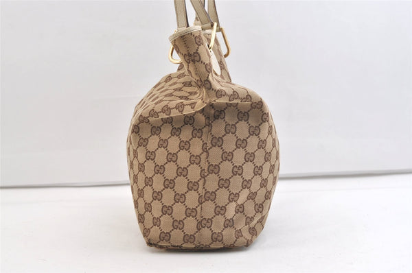 Authentic GUCCI Eclipse Shoulder Tote Bag GG Canvas Leather 120836 Brown 2389K