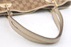 Authentic GUCCI Eclipse Shoulder Tote Bag GG Canvas Leather 120836 Brown 2389K