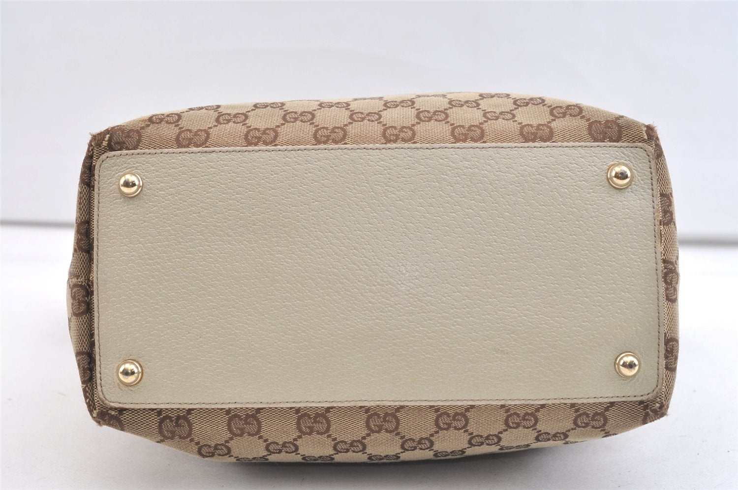 Authentic GUCCI Eclipse Shoulder Tote Bag GG Canvas Leather 120836 Brown 2389K