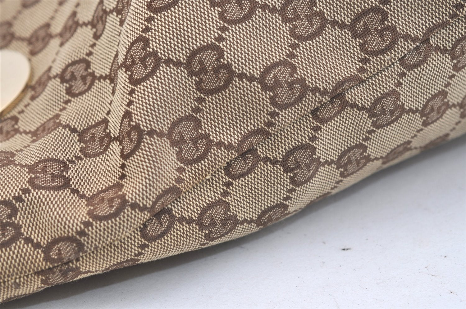 Authentic GUCCI Eclipse Shoulder Tote Bag GG Canvas Leather 120836 Brown 2389K