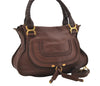Authentic Chloe Vintage Marcie Leather 2Way Shoulder Hand Bag Purse Brown 2390J