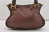 Authentic Chloe Vintage Marcie Leather 2Way Shoulder Hand Bag Purse Brown 2390J