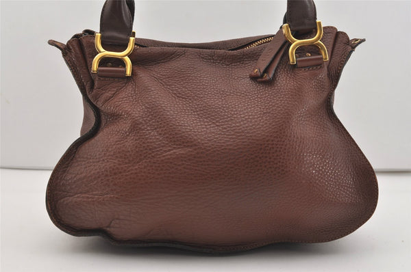 Authentic Chloe Vintage Marcie Leather 2Way Shoulder Hand Bag Purse Brown 2390J