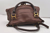 Authentic Chloe Vintage Marcie Leather 2Way Shoulder Hand Bag Purse Brown 2390J