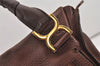 Authentic Chloe Vintage Marcie Leather 2Way Shoulder Hand Bag Purse Brown 2390J