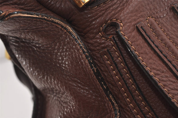 Authentic Chloe Vintage Marcie Leather 2Way Shoulder Hand Bag Purse Brown 2390J