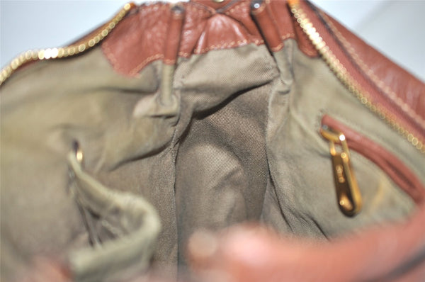 Authentic Chloe Vintage Marcie Leather 2Way Shoulder Hand Bag Purse Brown 2390J