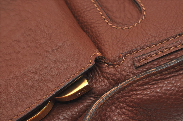 Authentic Chloe Vintage Marcie Leather 2Way Shoulder Hand Bag Purse Brown 2390J