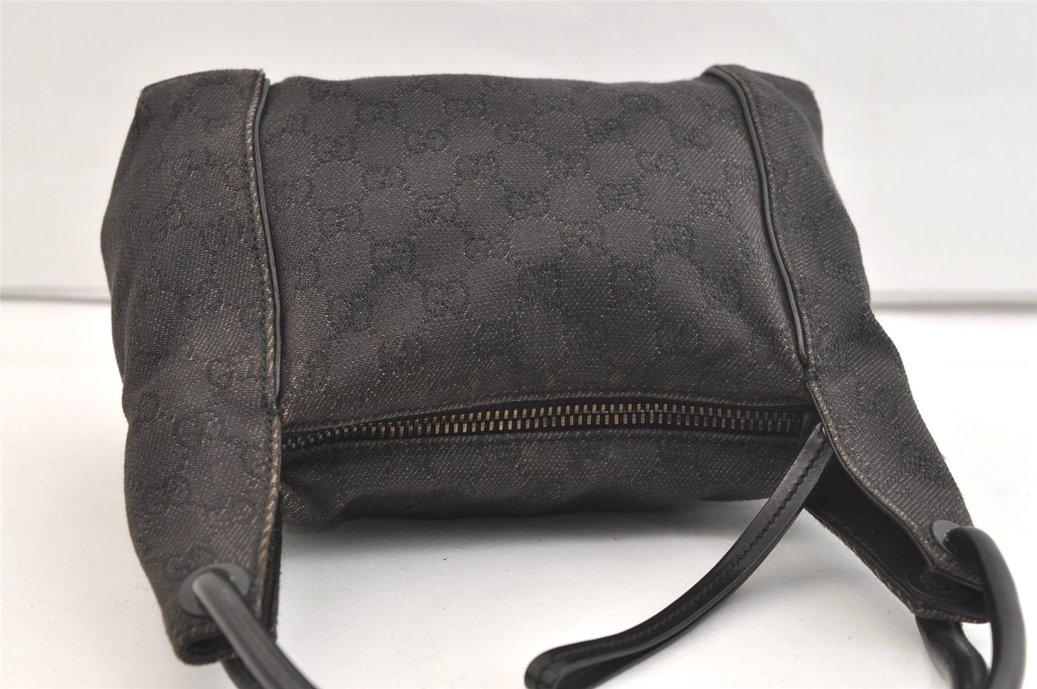 Authentic GUCCI Shoulder Hand Bag Purse GG Canvas Leather 101333 Brown 2390K