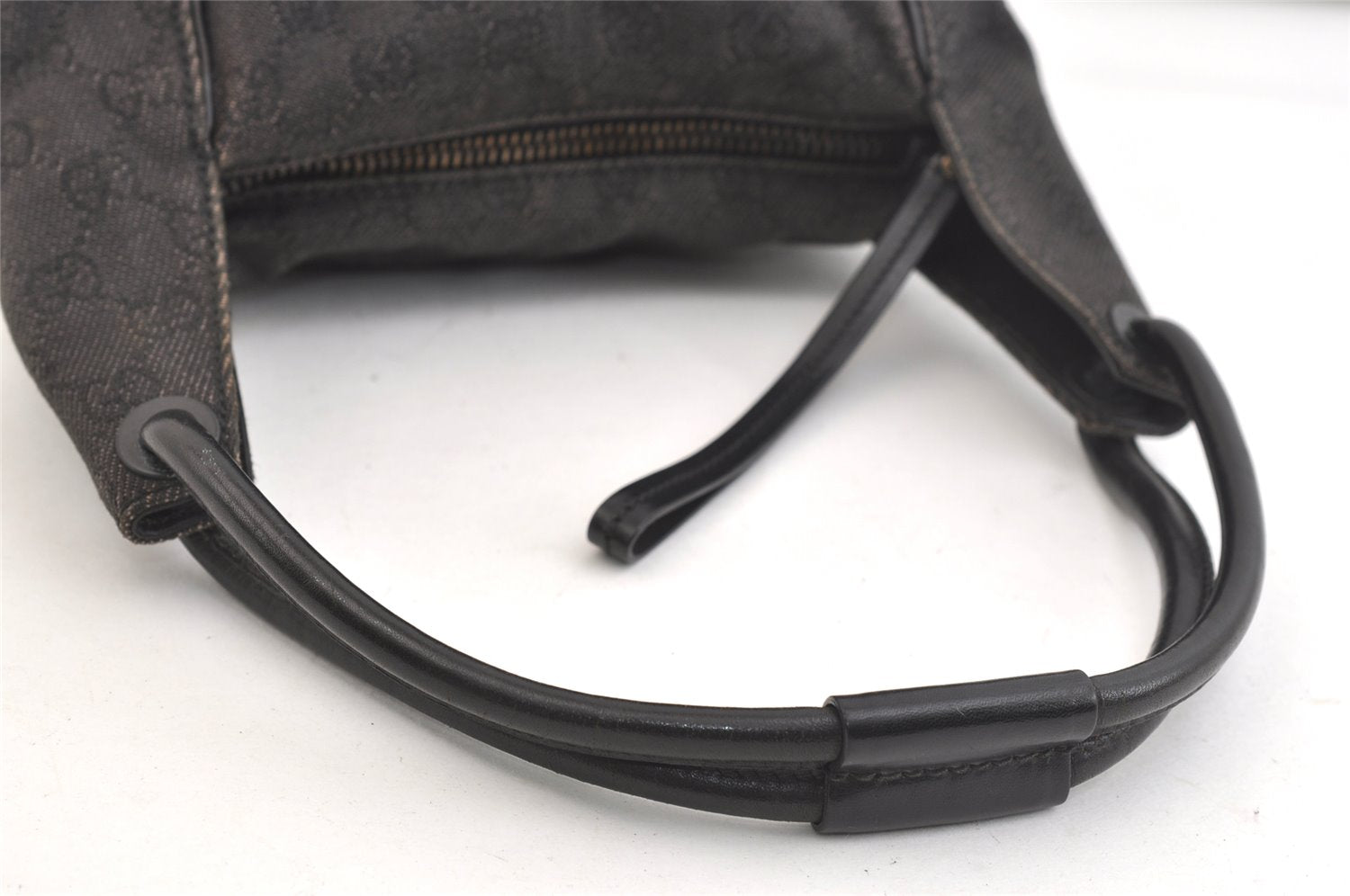 Authentic GUCCI Shoulder Hand Bag Purse GG Canvas Leather 101333 Brown 2390K
