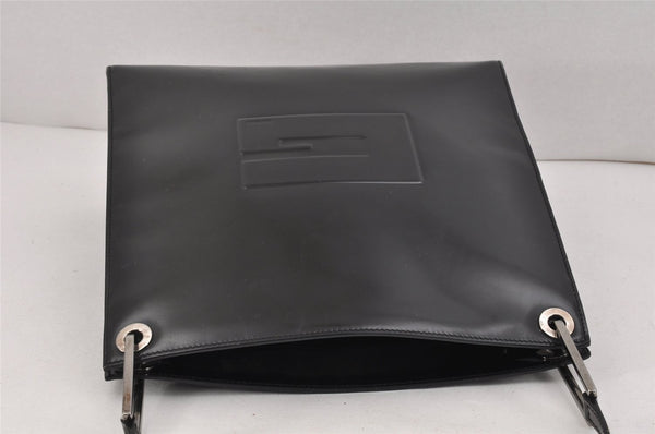 Authentic GUCCI Vintage Shoulder Hand Bag Purse Enamel Black Junk 2391K