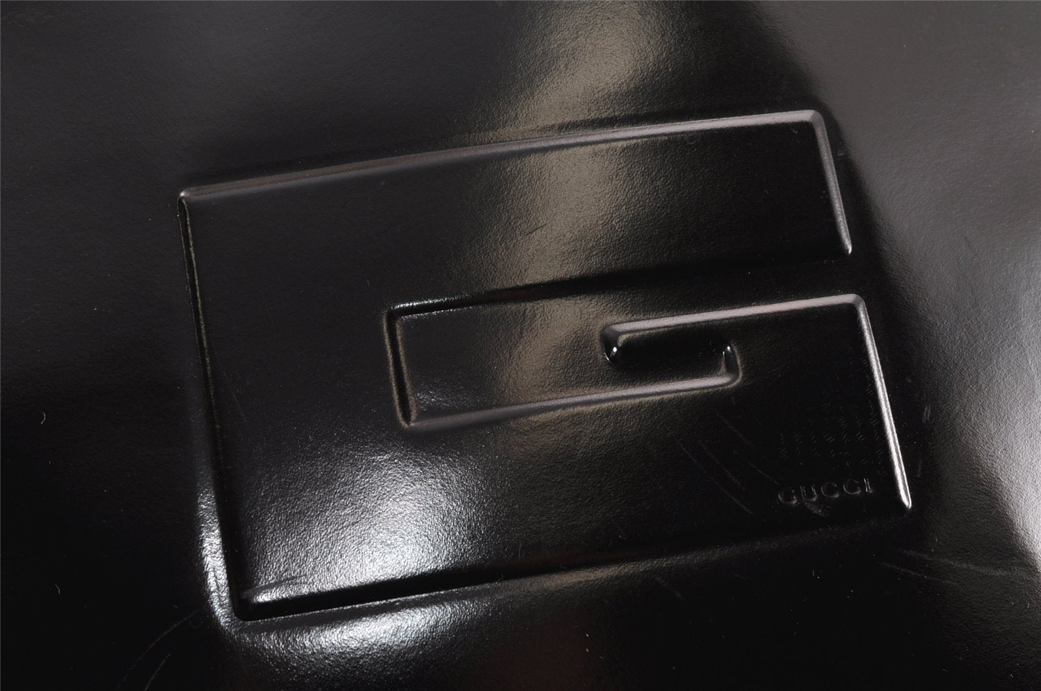Authentic GUCCI Vintage Shoulder Hand Bag Purse Enamel Black Junk 2391K