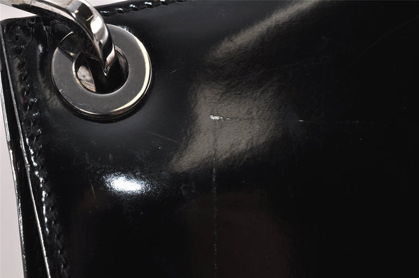 Authentic GUCCI Vintage Shoulder Hand Bag Purse Enamel Black Junk 2391K