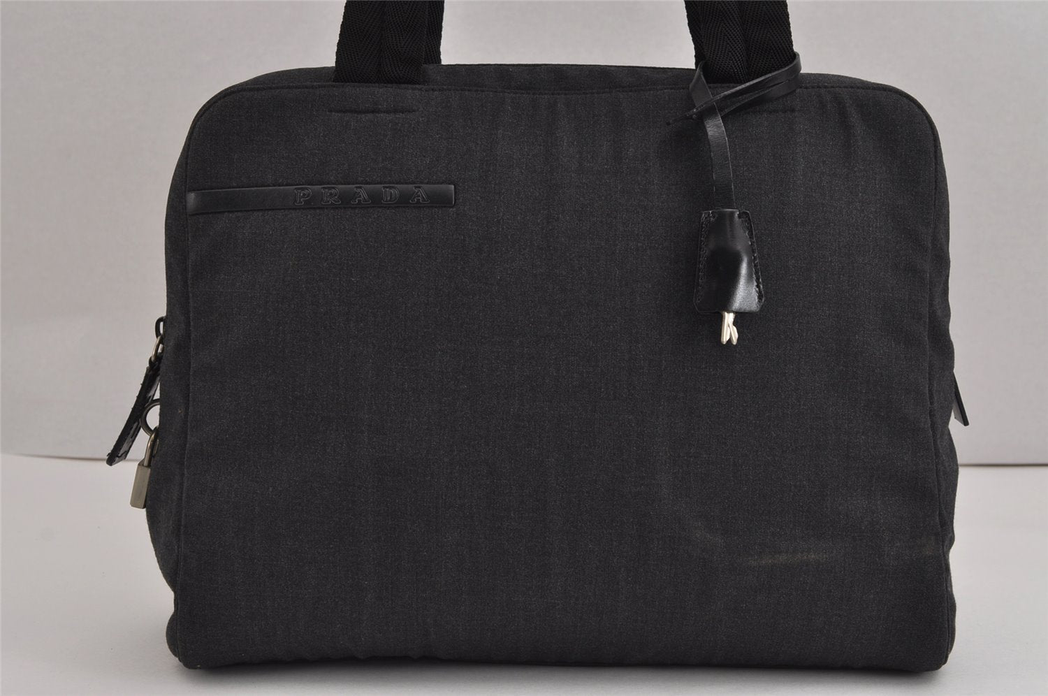 Authentic PRADA Sports Vintage Polyurethane Shoulder Tote Bag Black 2392J