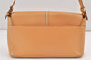 Authentic BURBERRY Vintage Leather Shoulder Hand Bag Purse Beige 2392K
