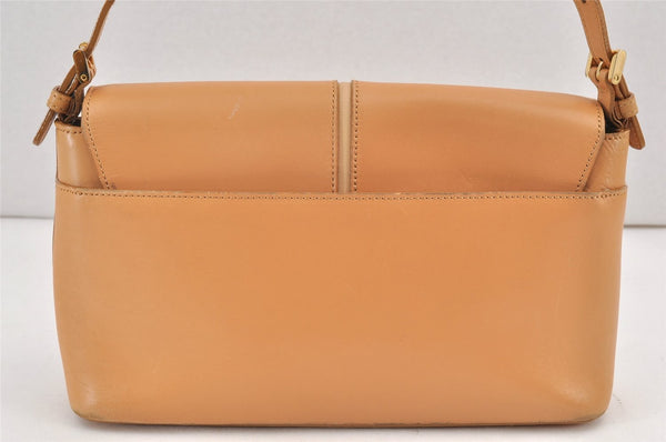 Authentic BURBERRY Vintage Leather Shoulder Hand Bag Purse Beige 2392K