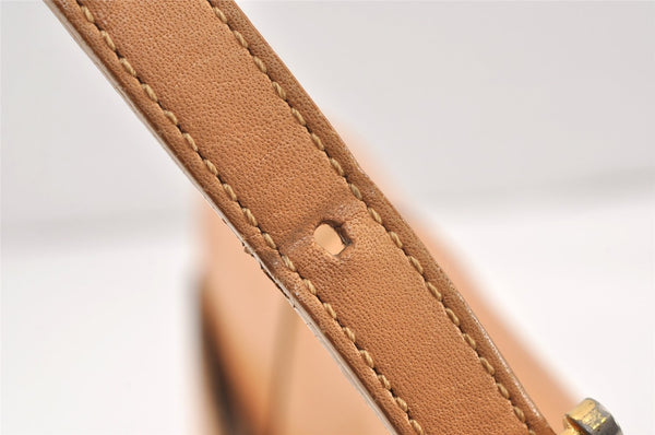 Authentic BURBERRY Vintage Leather Shoulder Hand Bag Purse Beige 2392K