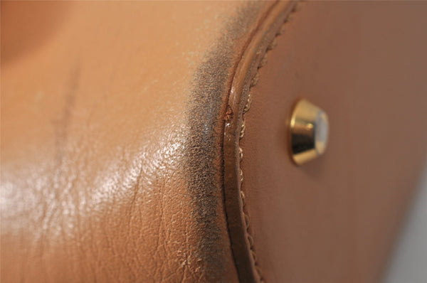 Authentic BURBERRY Vintage Leather Shoulder Hand Bag Purse Beige 2392K
