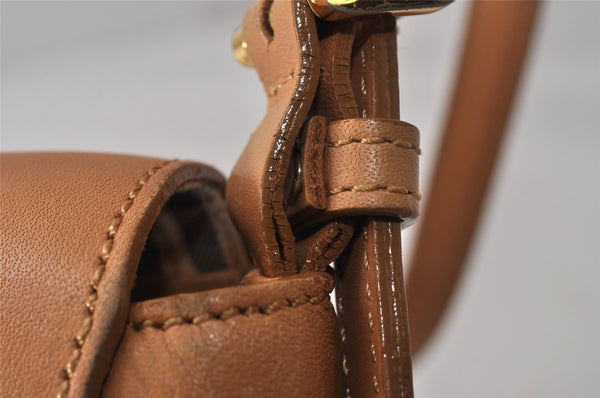 Authentic BURBERRY Vintage Leather Shoulder Hand Bag Purse Beige 2392K