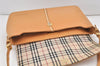 Authentic BURBERRY Vintage Leather Shoulder Hand Bag Purse Beige 2392K