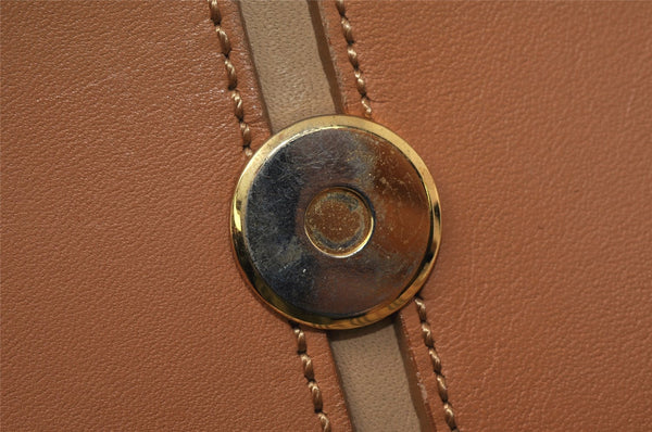 Authentic BURBERRY Vintage Leather Shoulder Hand Bag Purse Beige 2392K