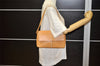 Authentic BURBERRY Vintage Leather Shoulder Hand Bag Purse Beige 2392K
