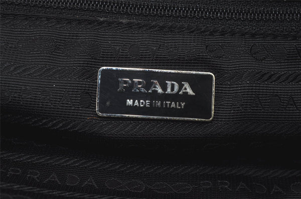 Authentic PRADA Nylon Tessuto Leather Shoulder Hand Boston Bag Purse Black 2393I