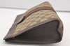 Authentic GUCCI Web Sherry Line Clutch Hand Bag Purse GG PVC Leather Brown 2393J