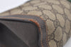 Authentic GUCCI Web Sherry Line Clutch Hand Bag Purse GG PVC Leather Brown 2393J