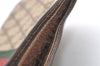 Authentic GUCCI Web Sherry Line Clutch Hand Bag Purse GG PVC Leather Brown 2393J