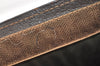 Authentic GUCCI Web Sherry Line Clutch Hand Bag Purse GG PVC Leather Brown 2393J