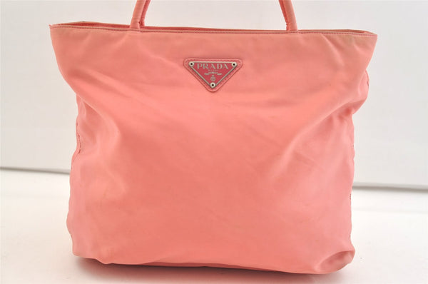 Authentic PRADA Nylon Tessuto City Shoulder Tote Bag B7352 Pink 2393K