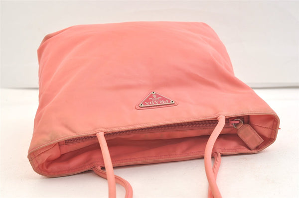 Authentic PRADA Nylon Tessuto City Shoulder Tote Bag B7352 Pink 2393K