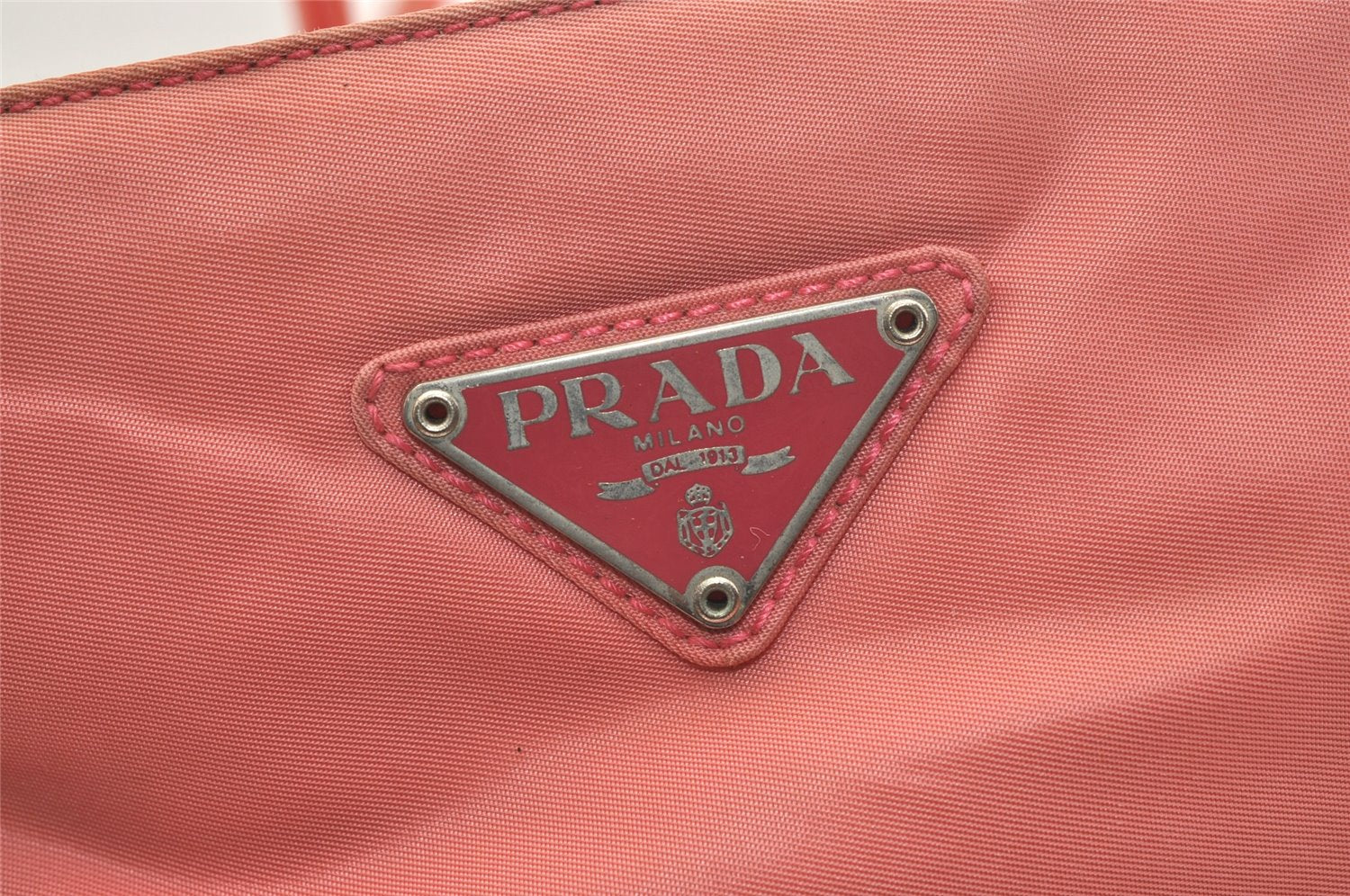 Authentic PRADA Nylon Tessuto City Shoulder Tote Bag B7352 Pink 2393K