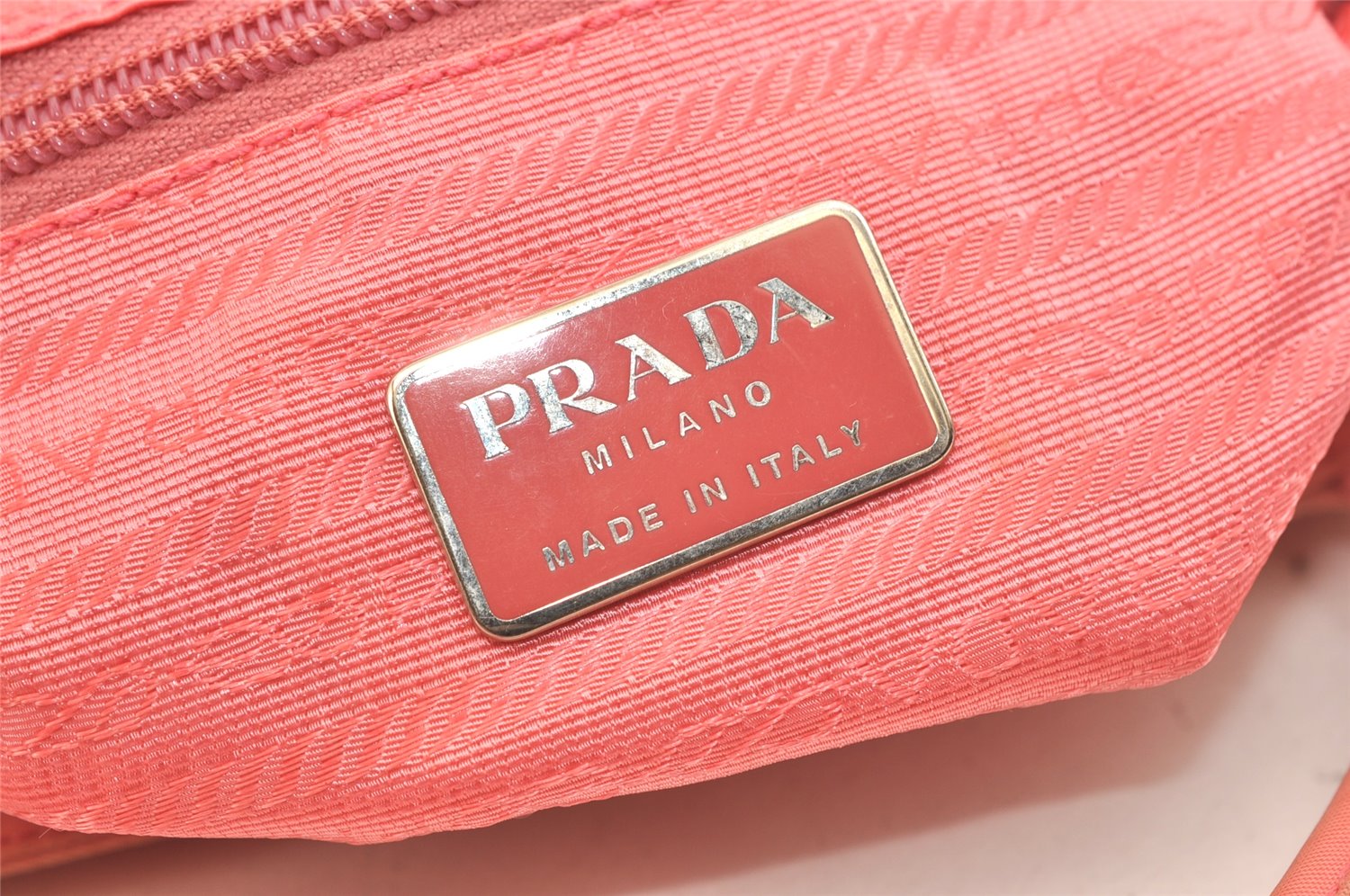 Authentic PRADA Nylon Tessuto City Shoulder Tote Bag B7352 Pink 2393K