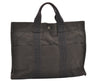 Authentic HERMES Vintage Her Line MM Hand Tote Bag Nylon Gray 2394J