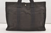 Authentic HERMES Vintage Her Line MM Hand Tote Bag Nylon Gray 2394J